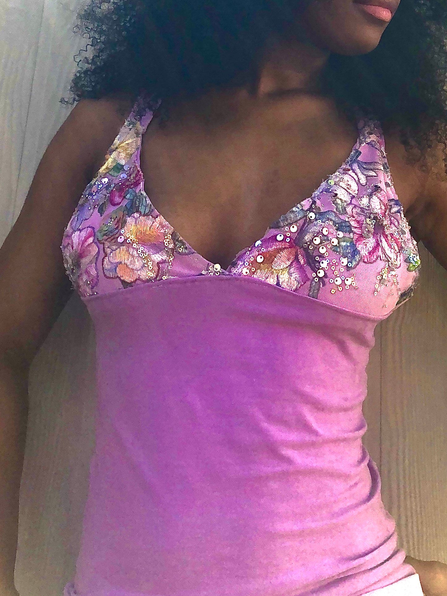 Floral 3D Sequin Mini Skirt set