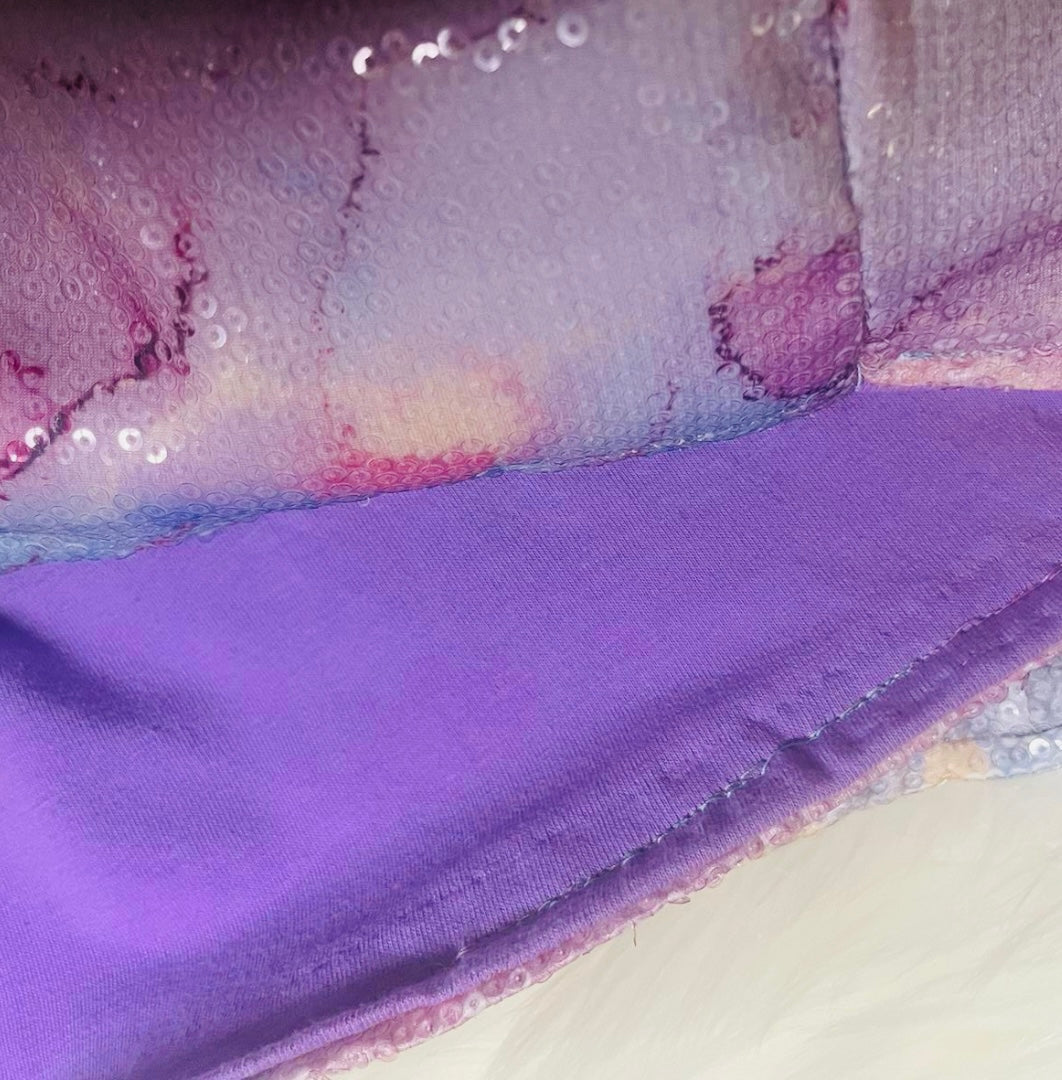 Multi-color pastel mini sequin skirt